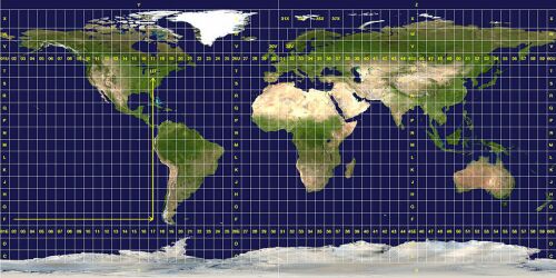 World map of UTM Grid Zones