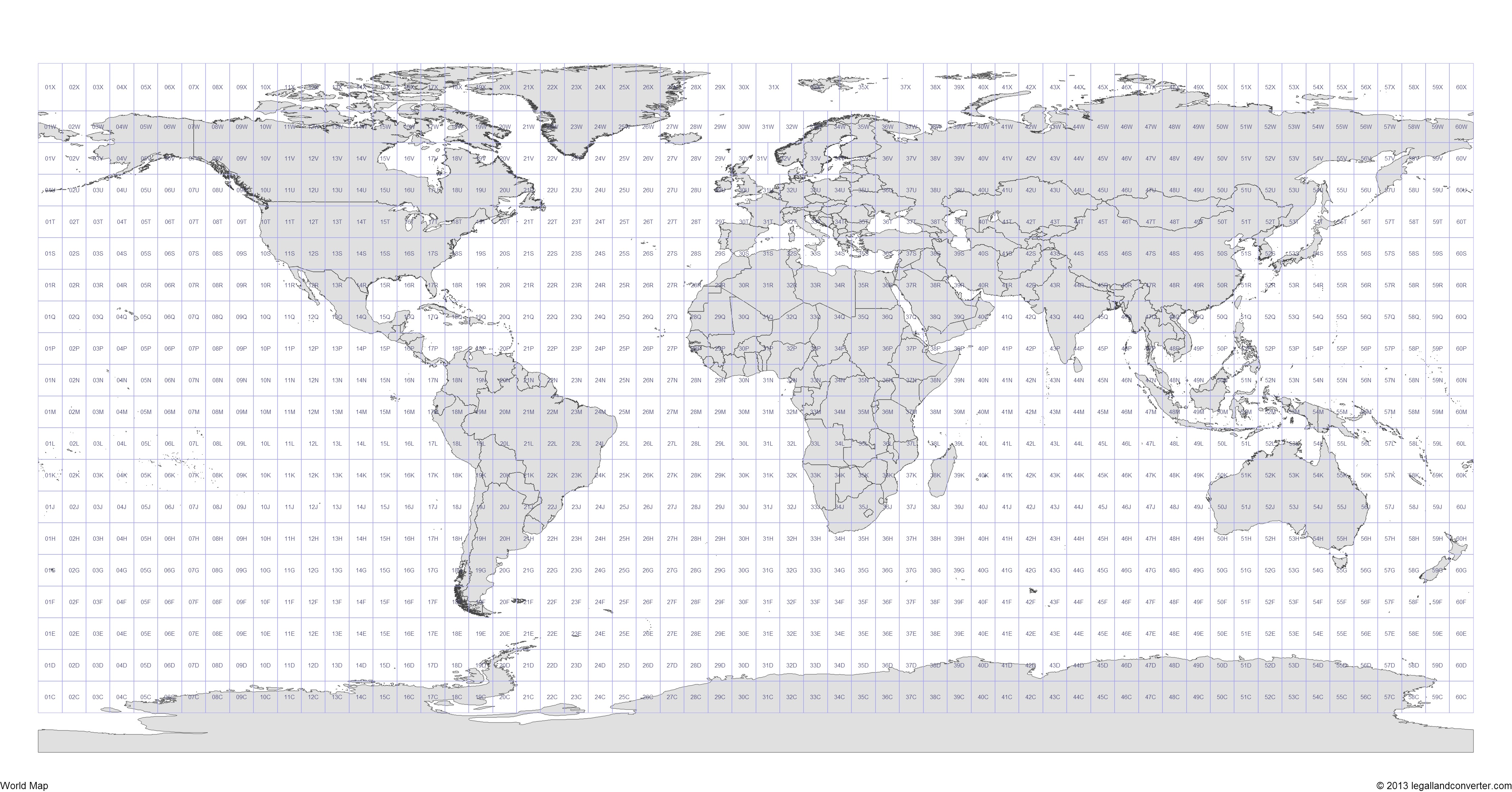 military grid square map of usa